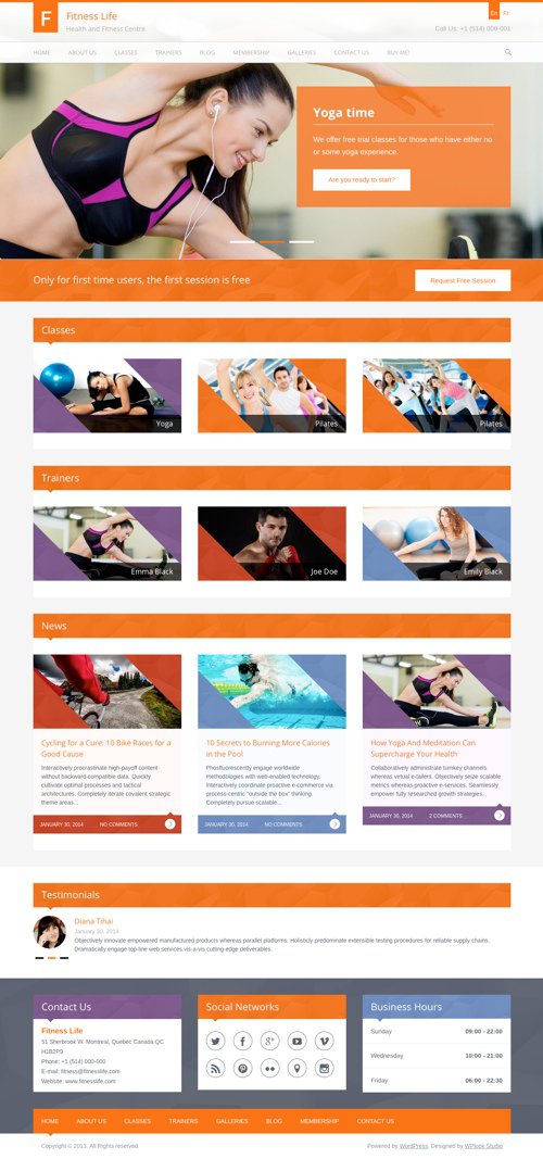Fitness Life Theme from WPLook